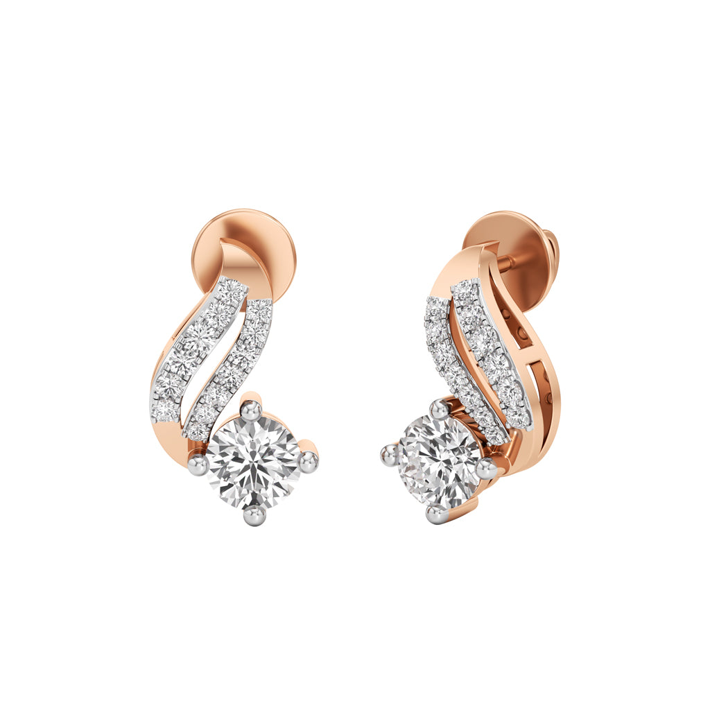 075Ct Round Shape Fancy Studs Earrings