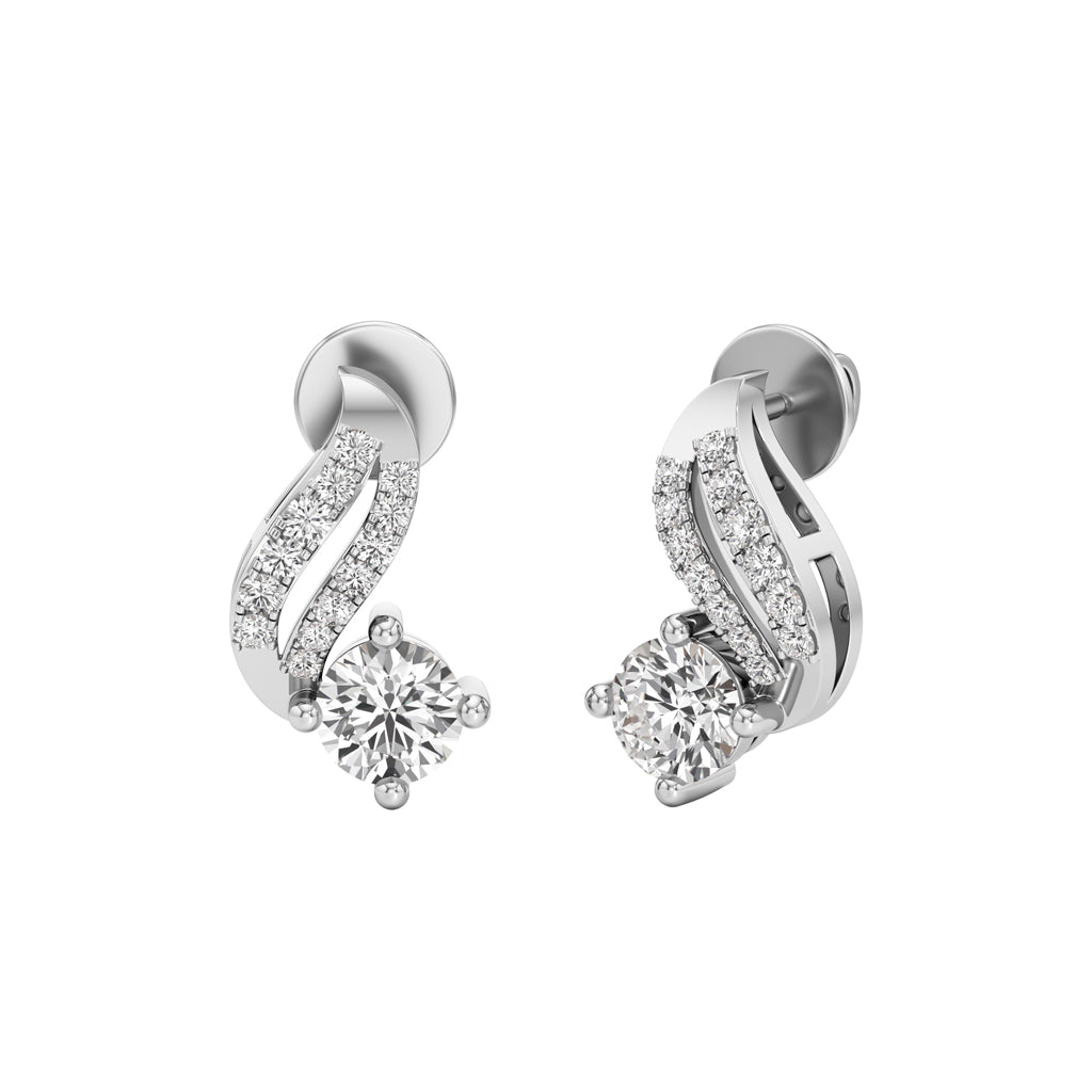 075Ct Round Shape Fancy Studs Earrings