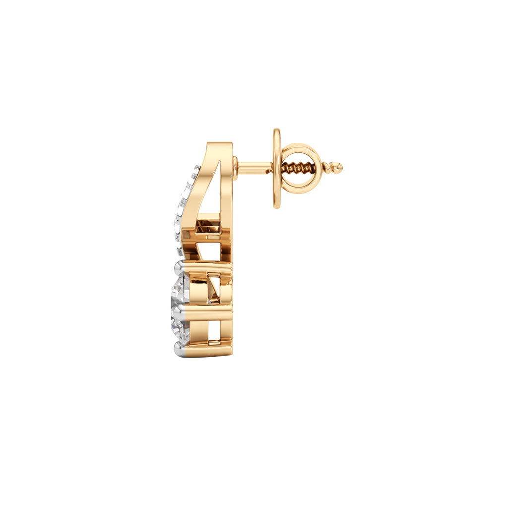 075Ct Round Shape Fancy Studs Earrings