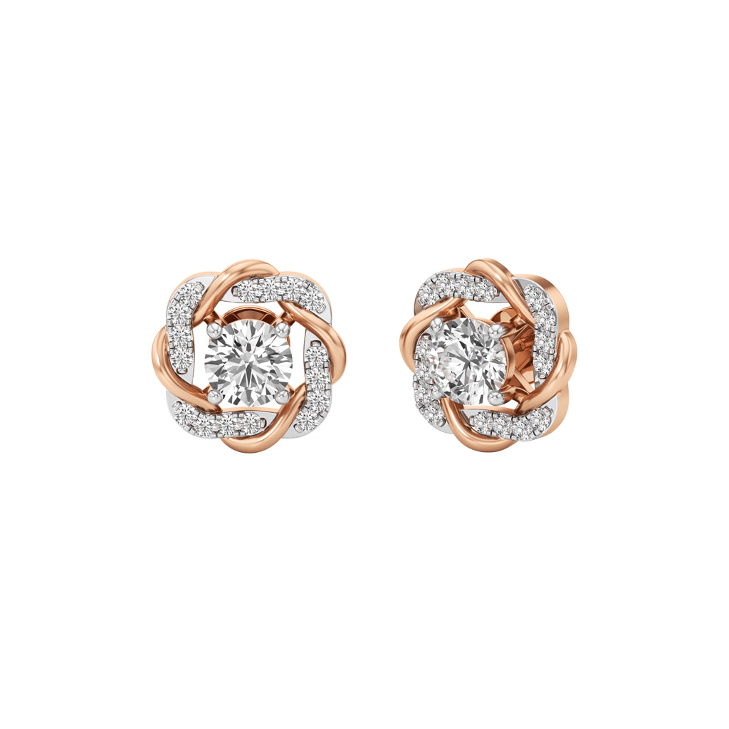 175Ct Round Shape Fancy Studs Earrings