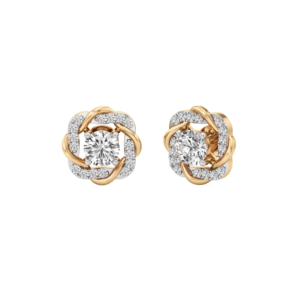 175Ct Round Shape Fancy Studs Earrings