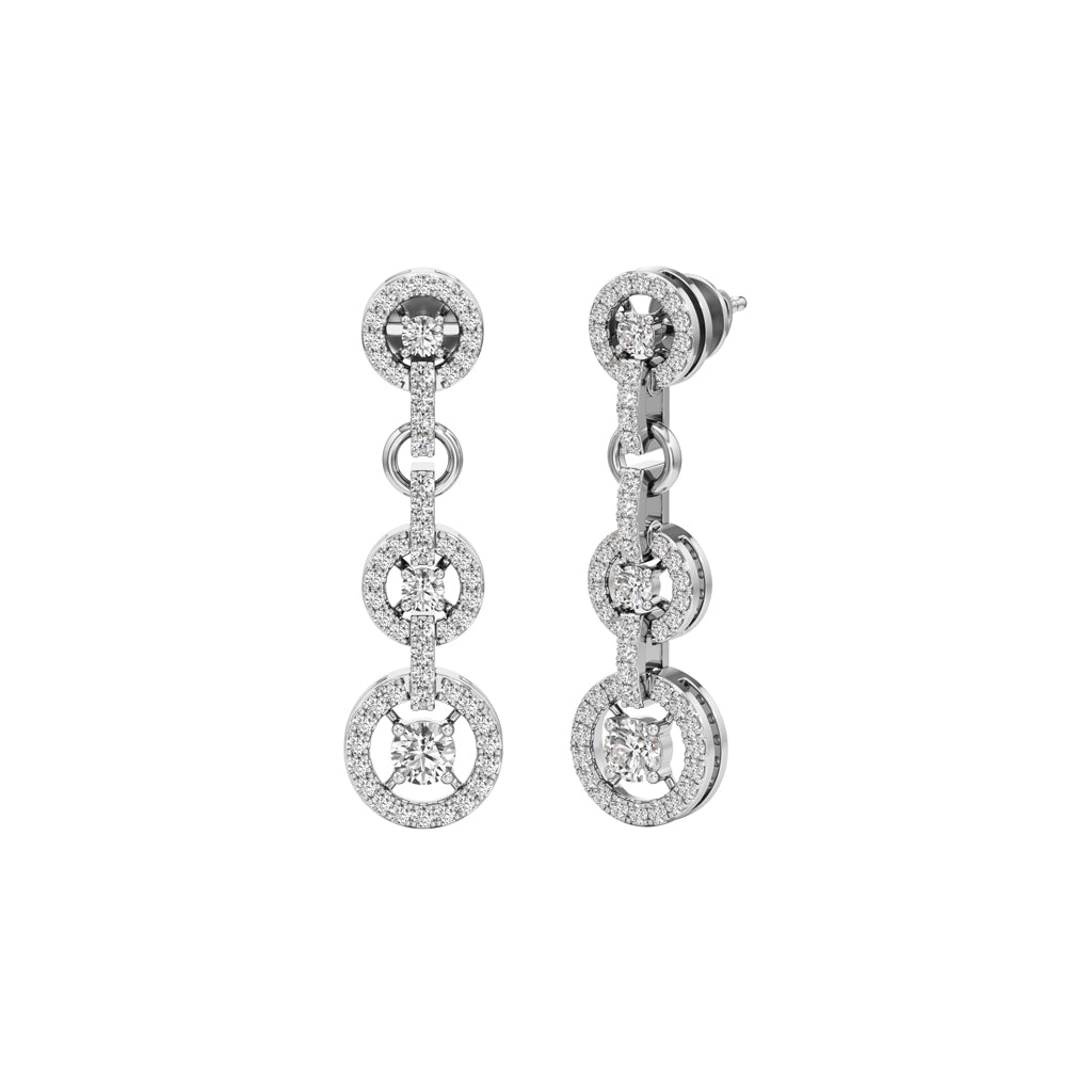 100Ct Round Shape Dangles Earrings