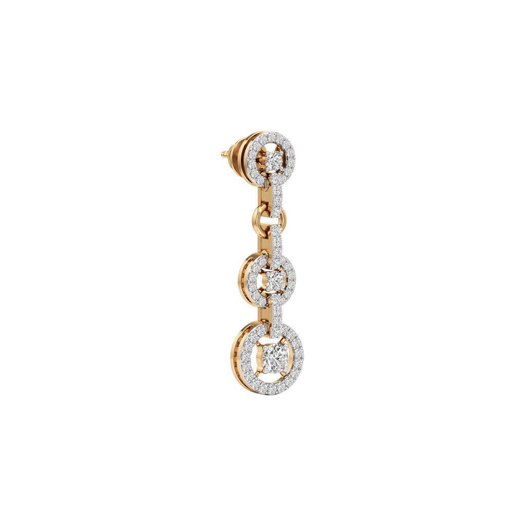 100Ct Round Shape Dangles Earrings