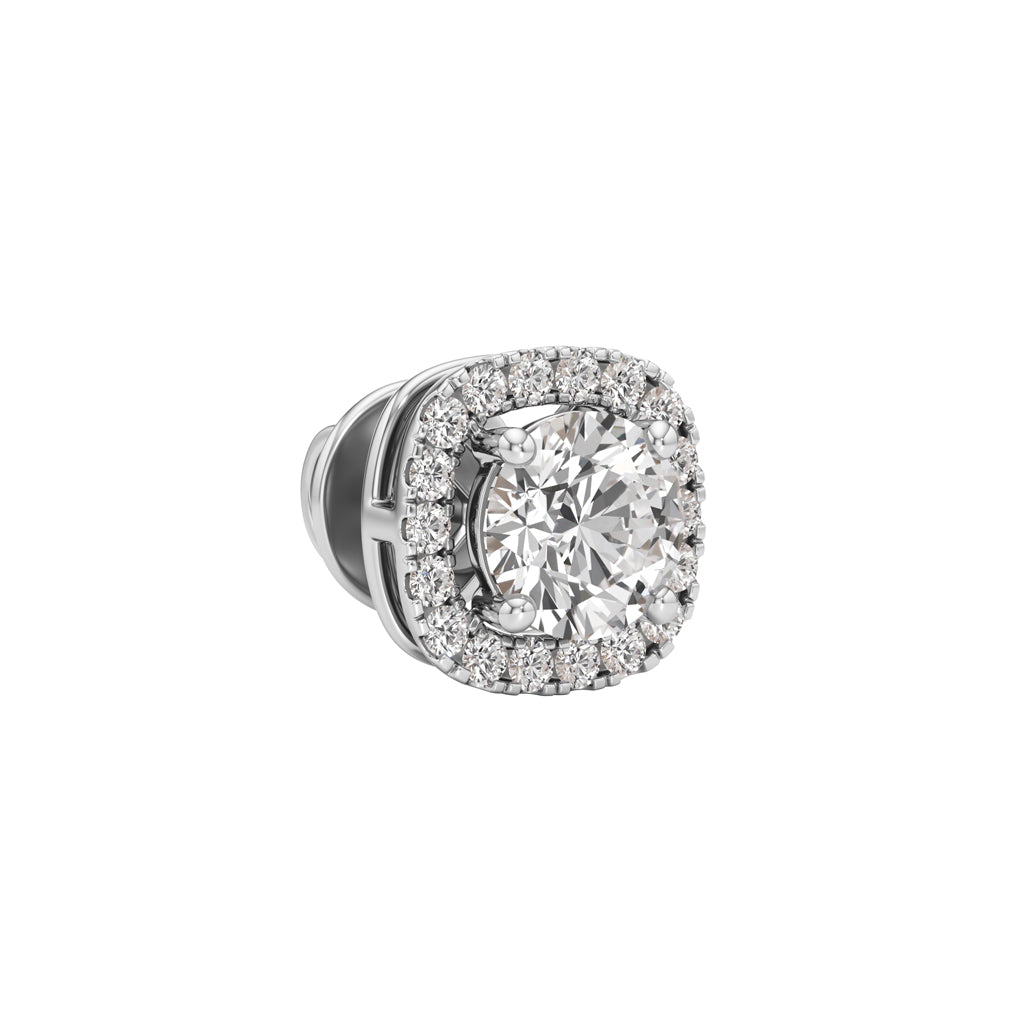 175Ct Round Shape Halo Studs Earrings