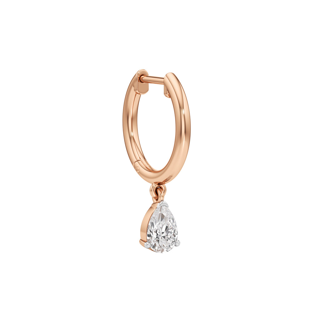 100Ct Pear ShapeHoops Earrings