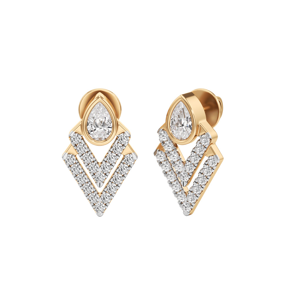 1Ct Pear ShapeFancy Studs Earrings