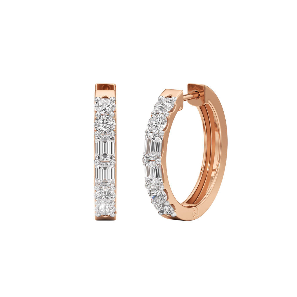175Ct Emerald Shape Hoops Earrings