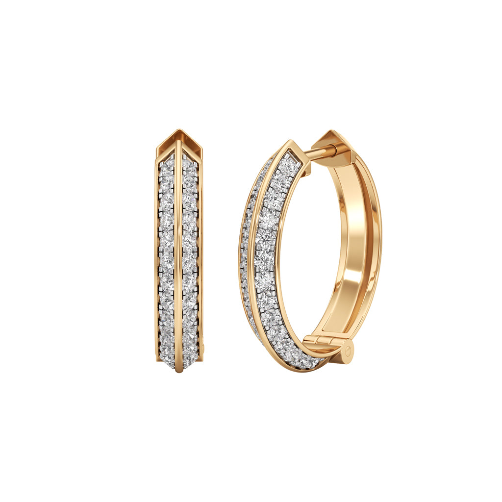 075Ct Round ShapeHoops Earrings