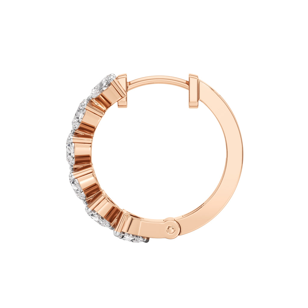 300Ct Heart ShapeHoops Earrings
