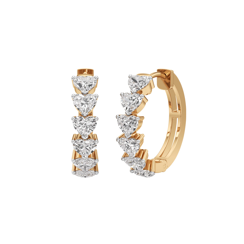 300Ct Heart ShapeHoops Earrings