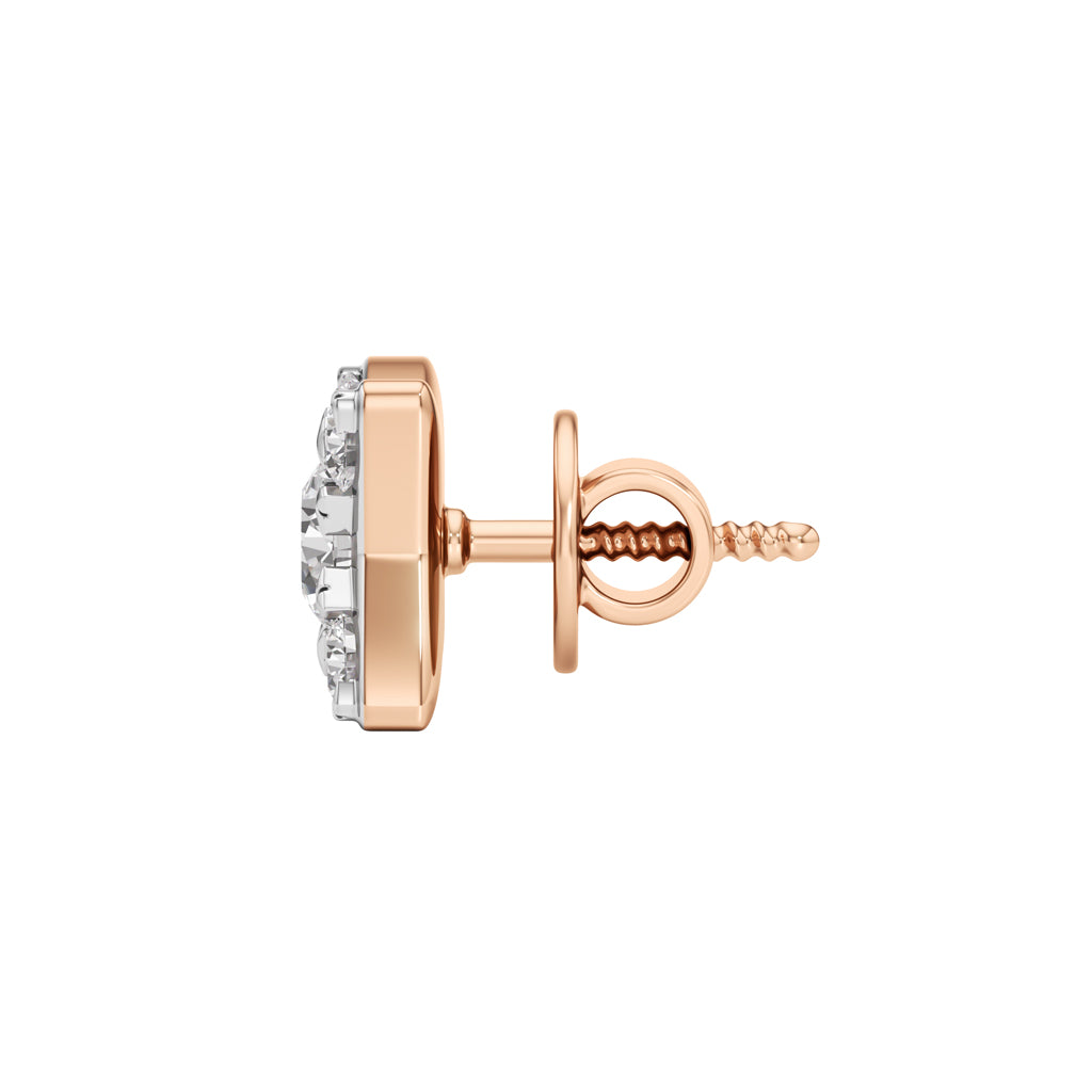100Ct Round Shape Fancy Studs Earrings