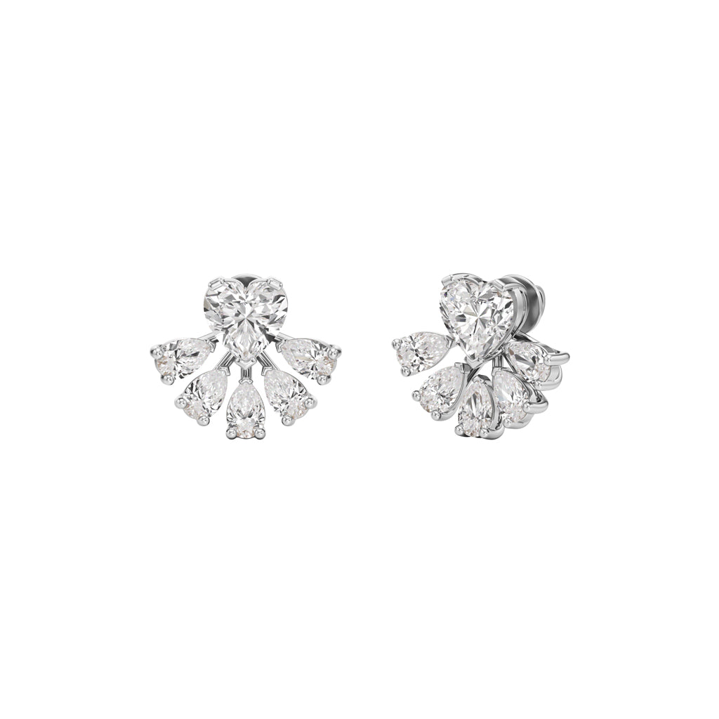 650Ct Heart Shape Fancy Studs Earrings