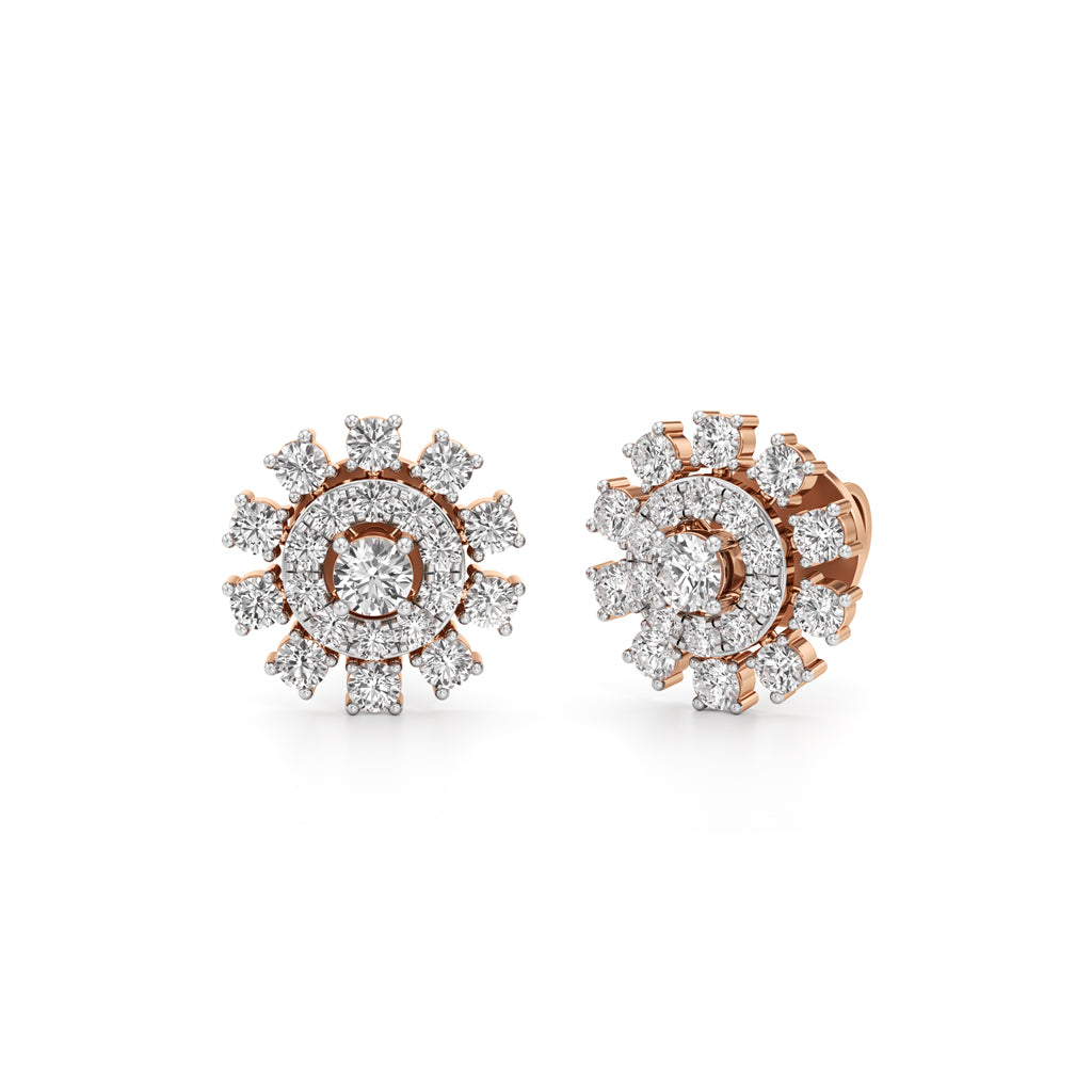 125Ct Round Cut Halo Stud