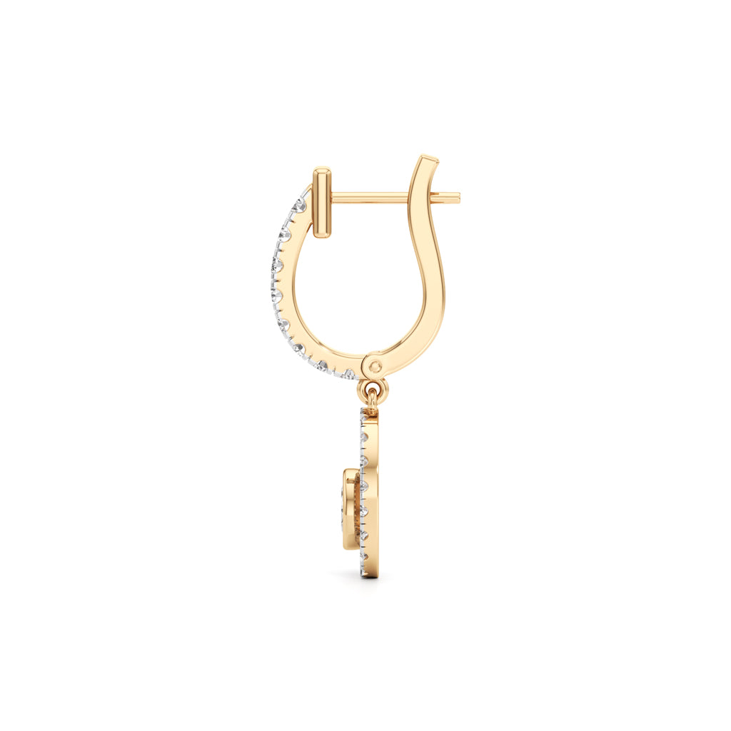 Gleaming Hoop Diamond Gold Earrings
