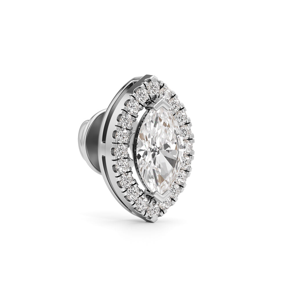 125Ct Halo Stud Diamond Gold Earrings