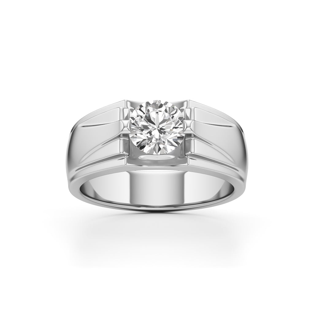 Majestic DualTone Solitaire Diamond Ring for Men