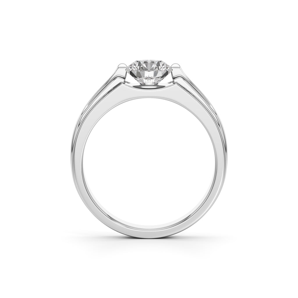 Majestic DualTone Solitaire Diamond Ring for Men