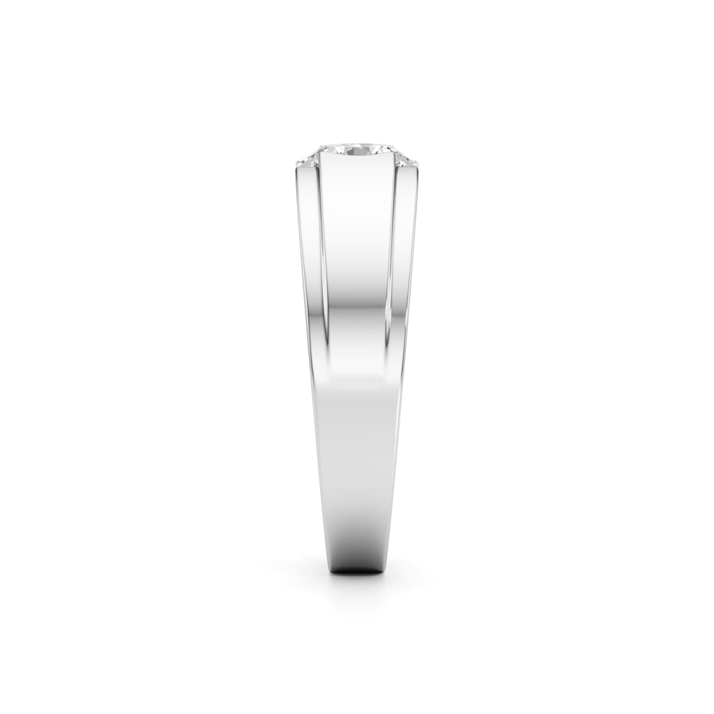 Regal Crest TwoTone Solitaire Diamond Ring for Men