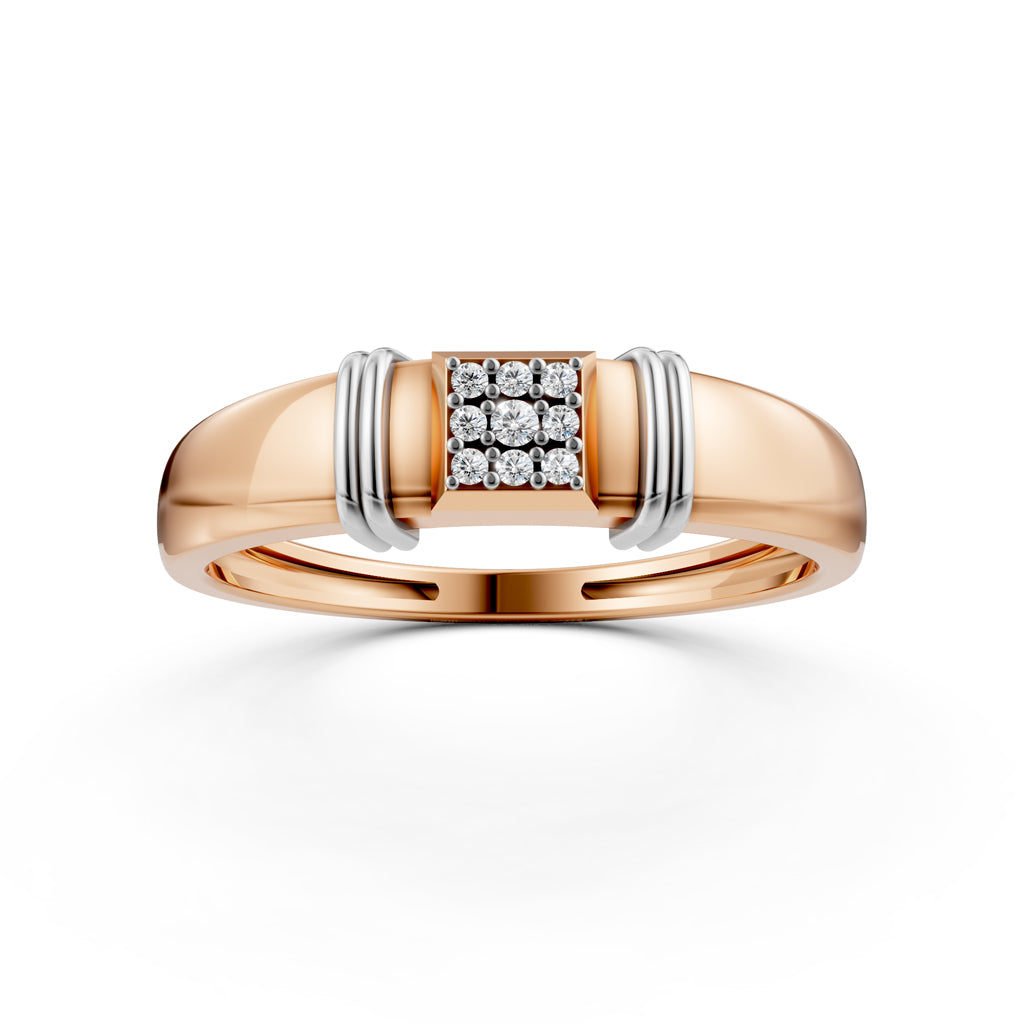 DualTone Gold Brilliant Cluster Diamond Ring