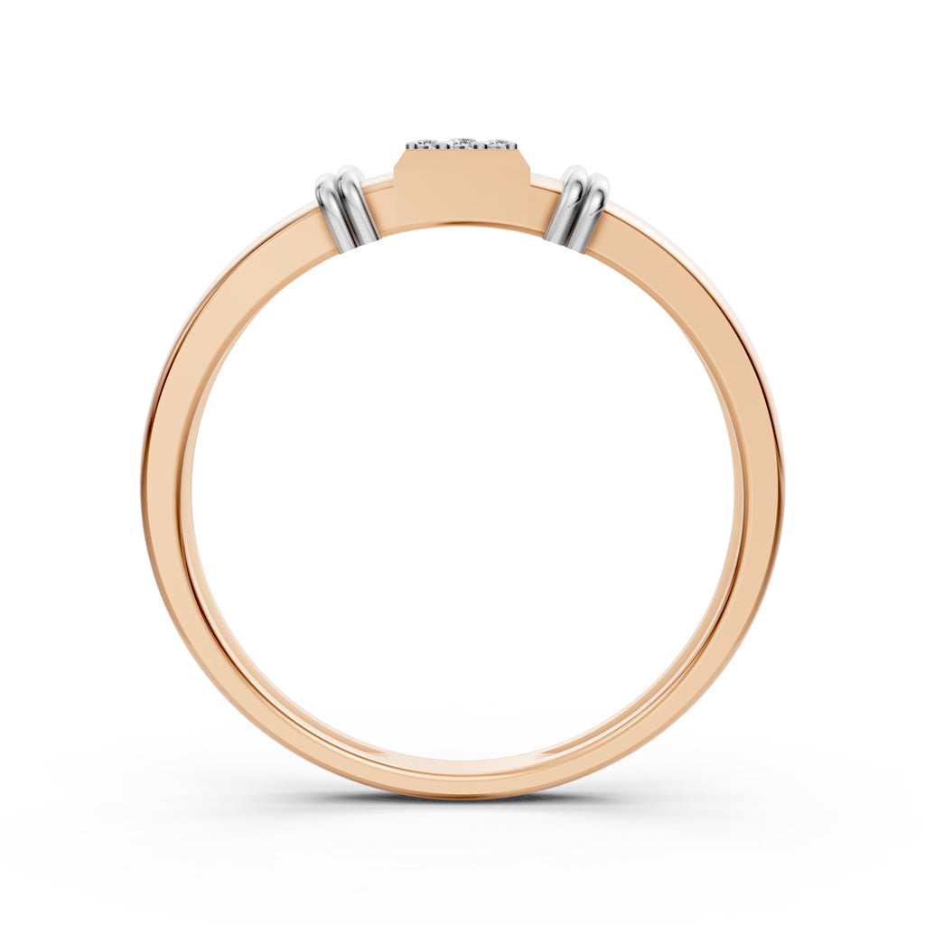 DualTone Gold Brilliant Cluster Diamond Ring
