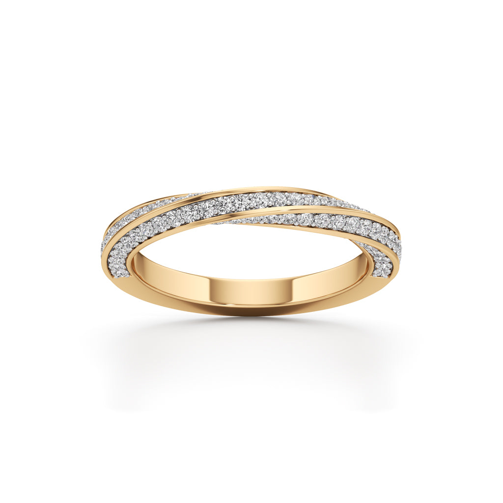 Auraia CrissCross Round Cut Eternity Diamond Ring