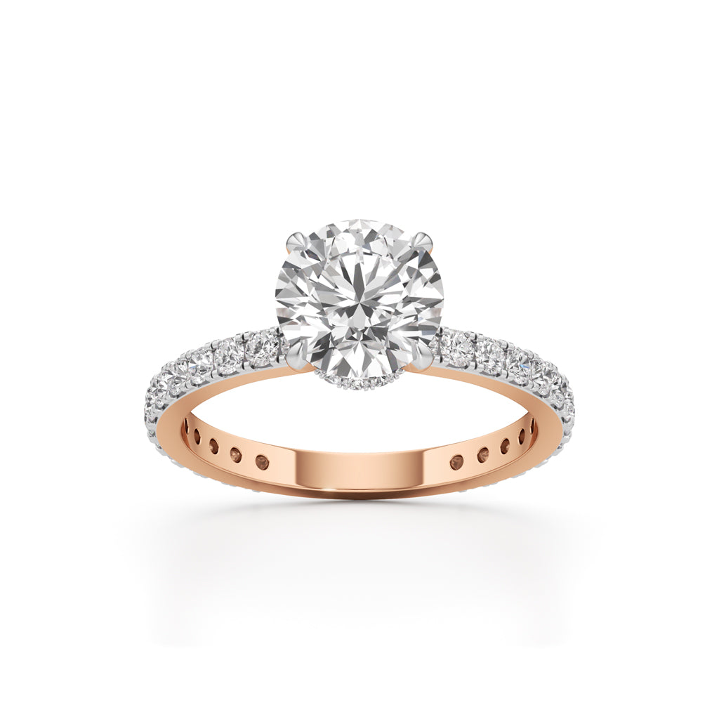 Aurora Grande Pav Solitaire Ring