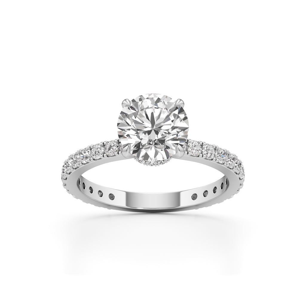 Aurora Grande Pav Solitaire Ring