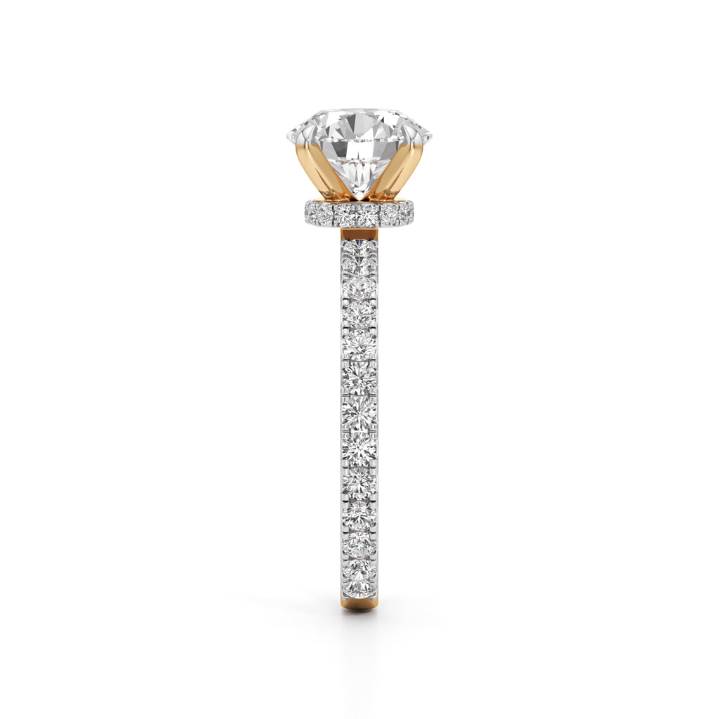 Aurora Grande Pav Solitaire Ring