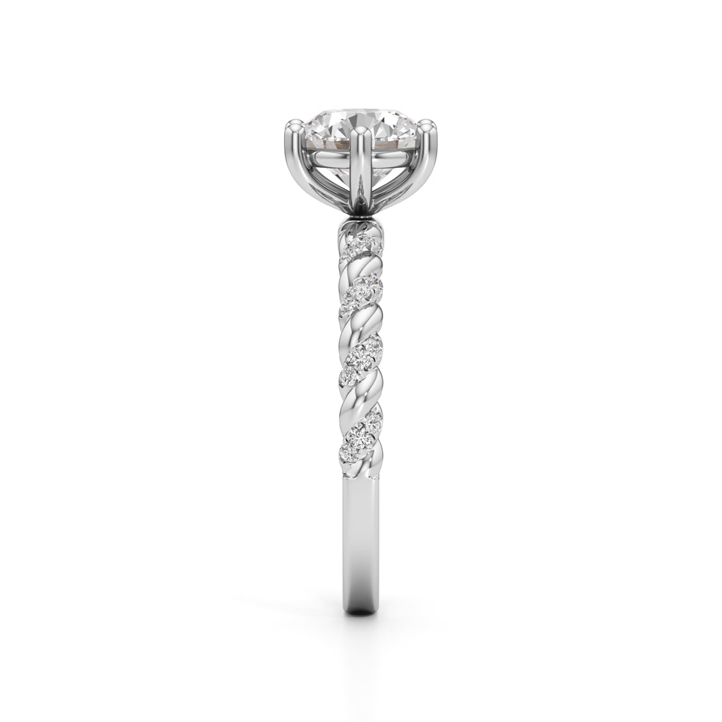 Twist of Eternity Solitaire Ring