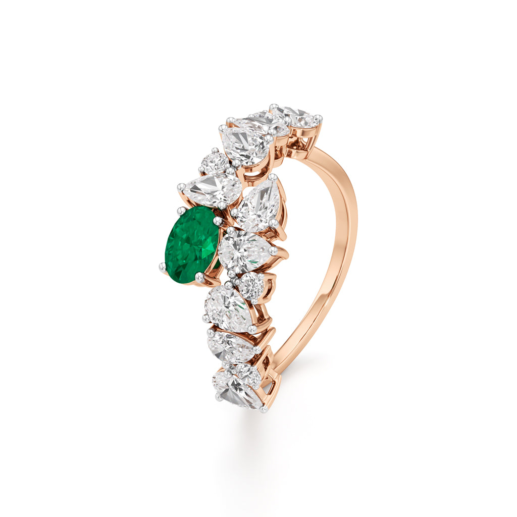 Secret Garden Emerald Diamond Ring