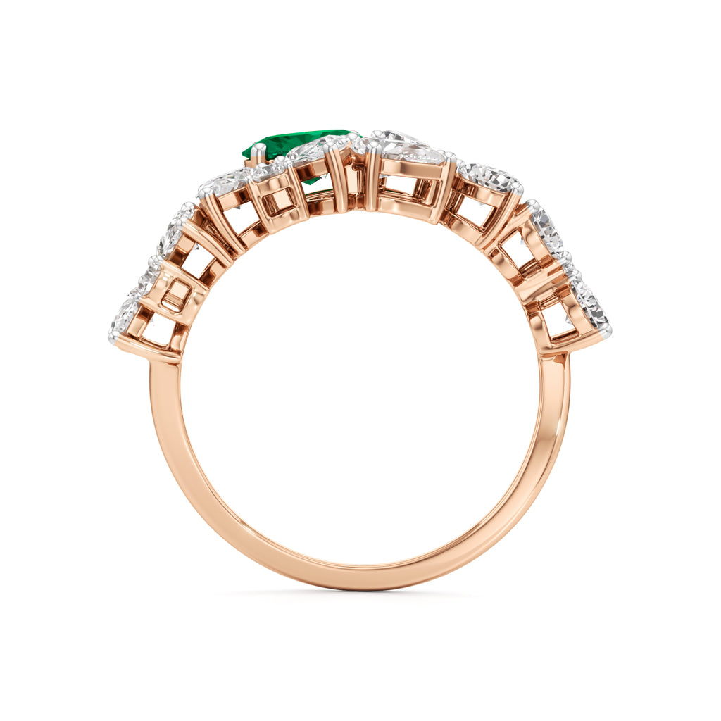 Secret Garden Emerald Diamond Ring
