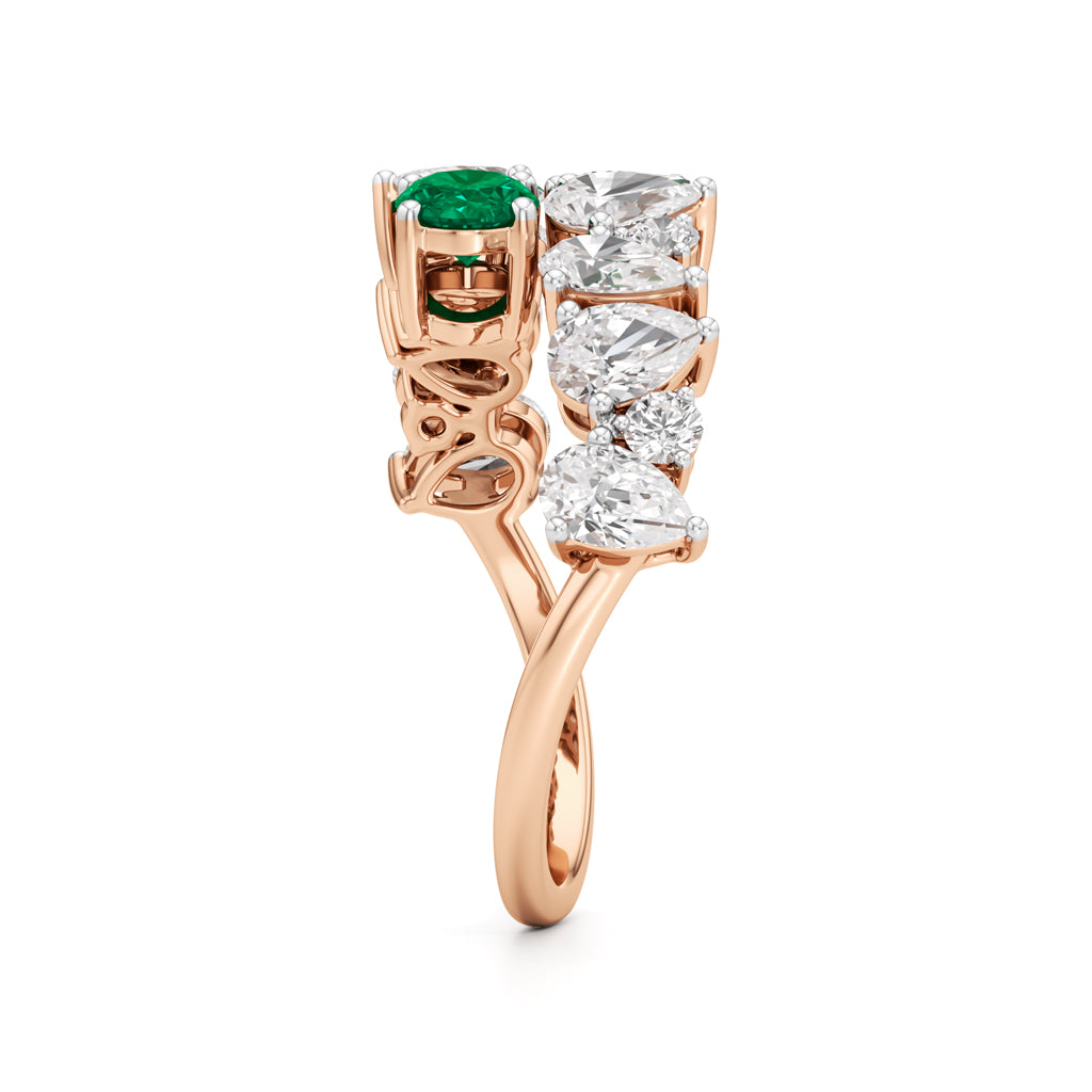 Secret Garden Emerald Diamond Ring