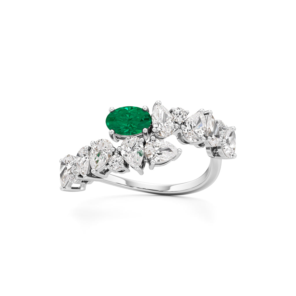 Secret Garden Emerald Diamond Ring