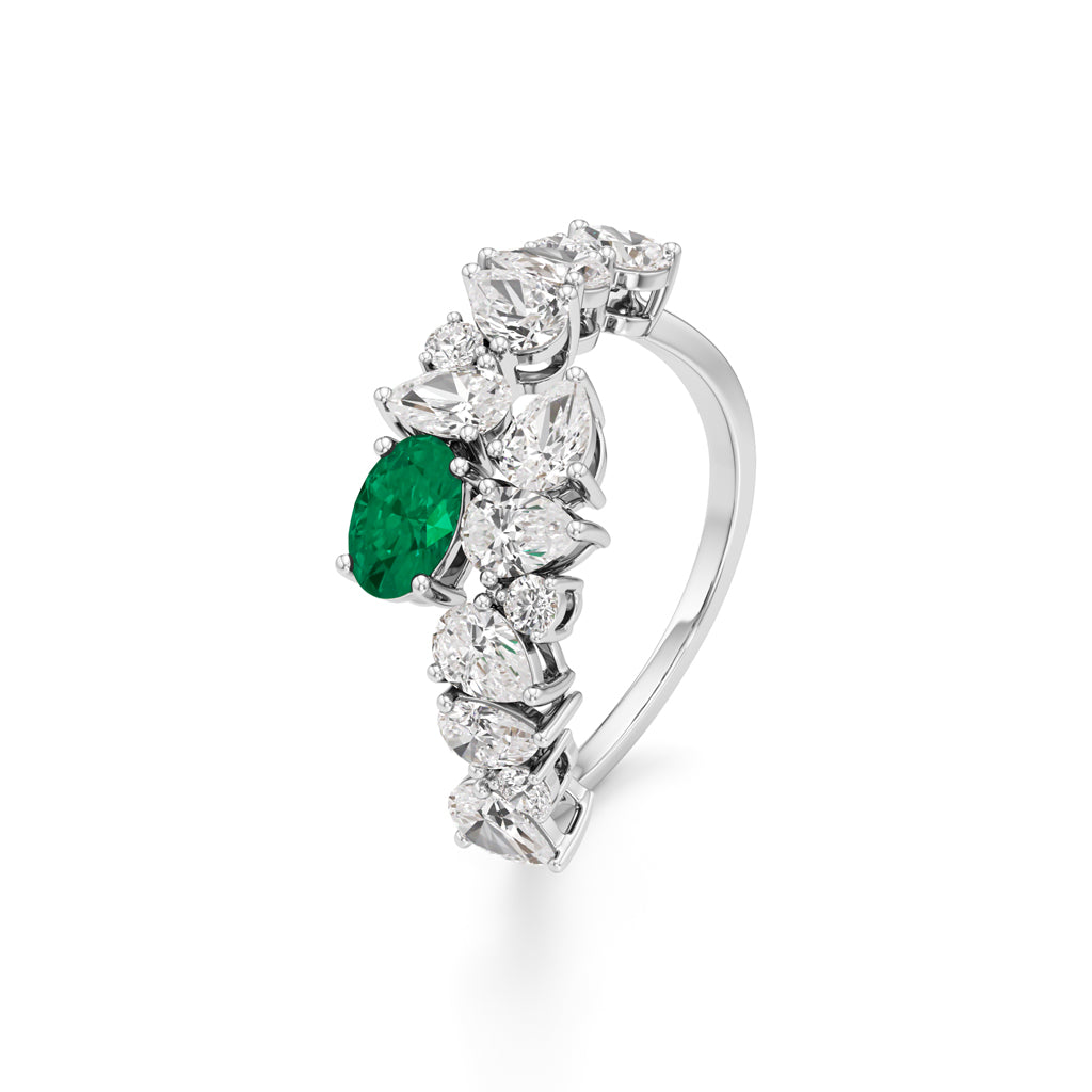 Secret Garden Emerald Diamond Ring