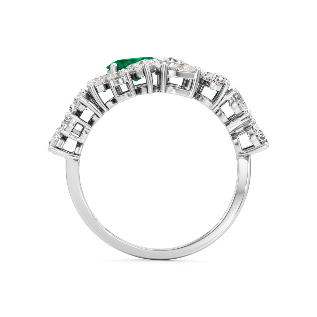 Secret Garden Emerald Diamond Ring