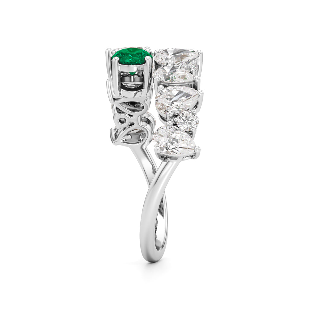 Secret Garden Emerald Diamond Ring