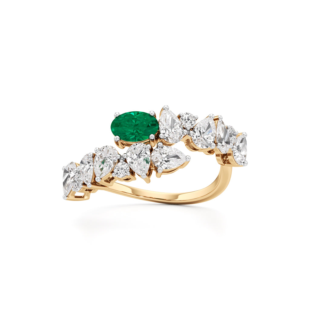 Secret Garden Emerald Diamond Ring