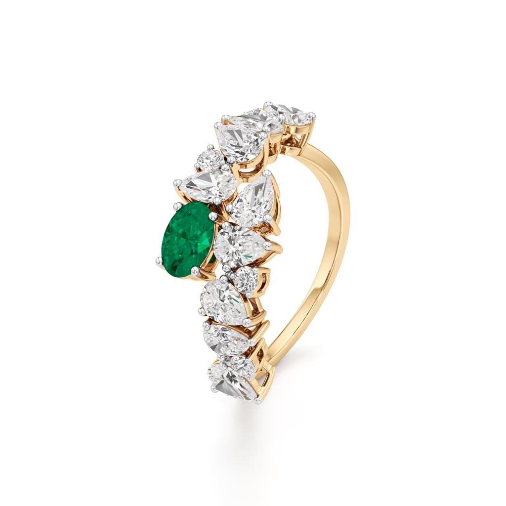 Secret Garden Emerald Diamond Ring