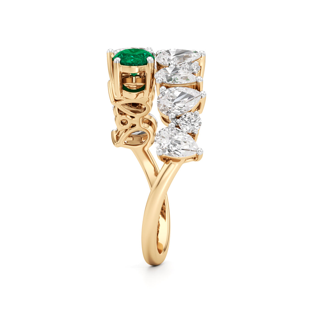 Secret Garden Emerald Diamond Ring