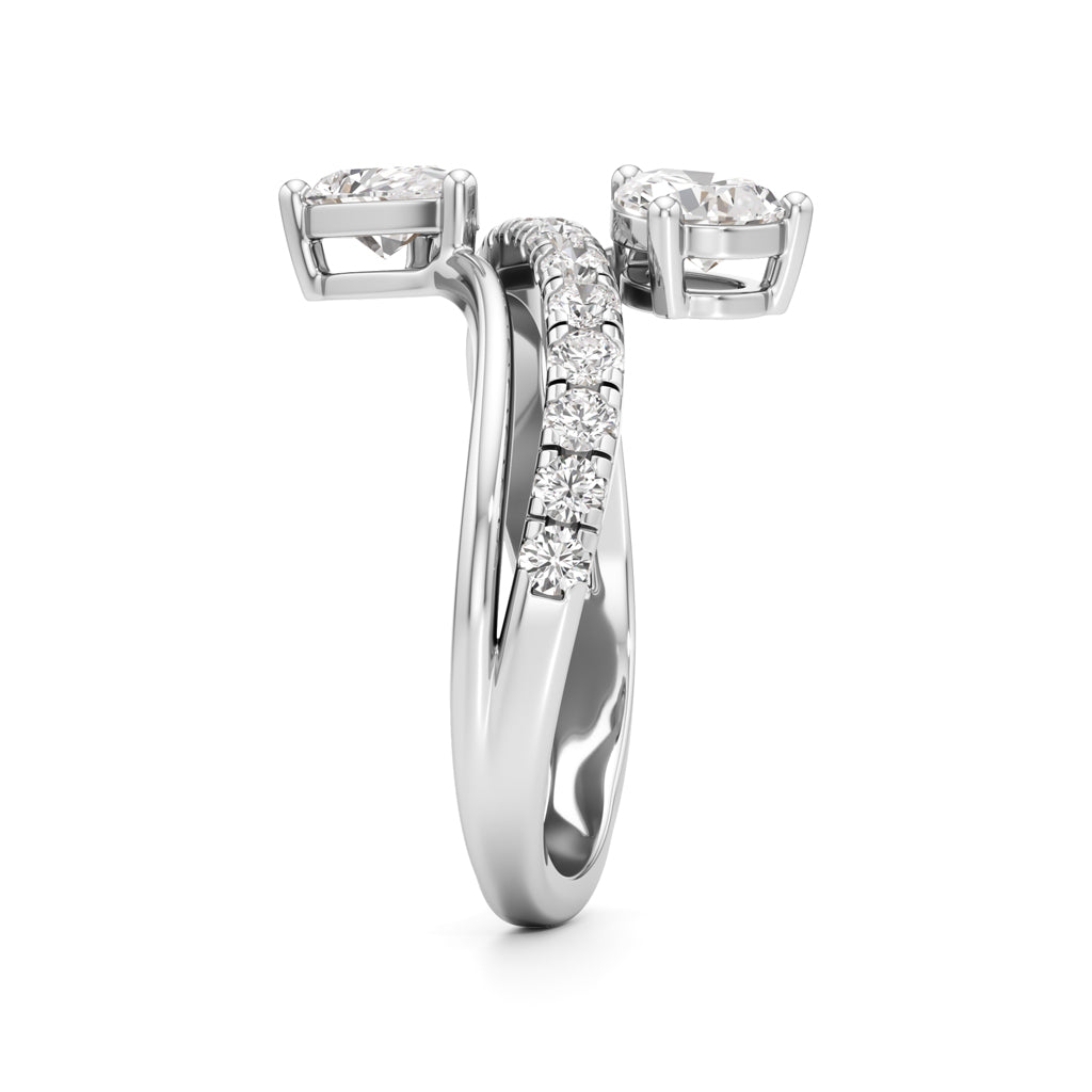 Luminescent Pear Pave Diamond Wrap Ring
