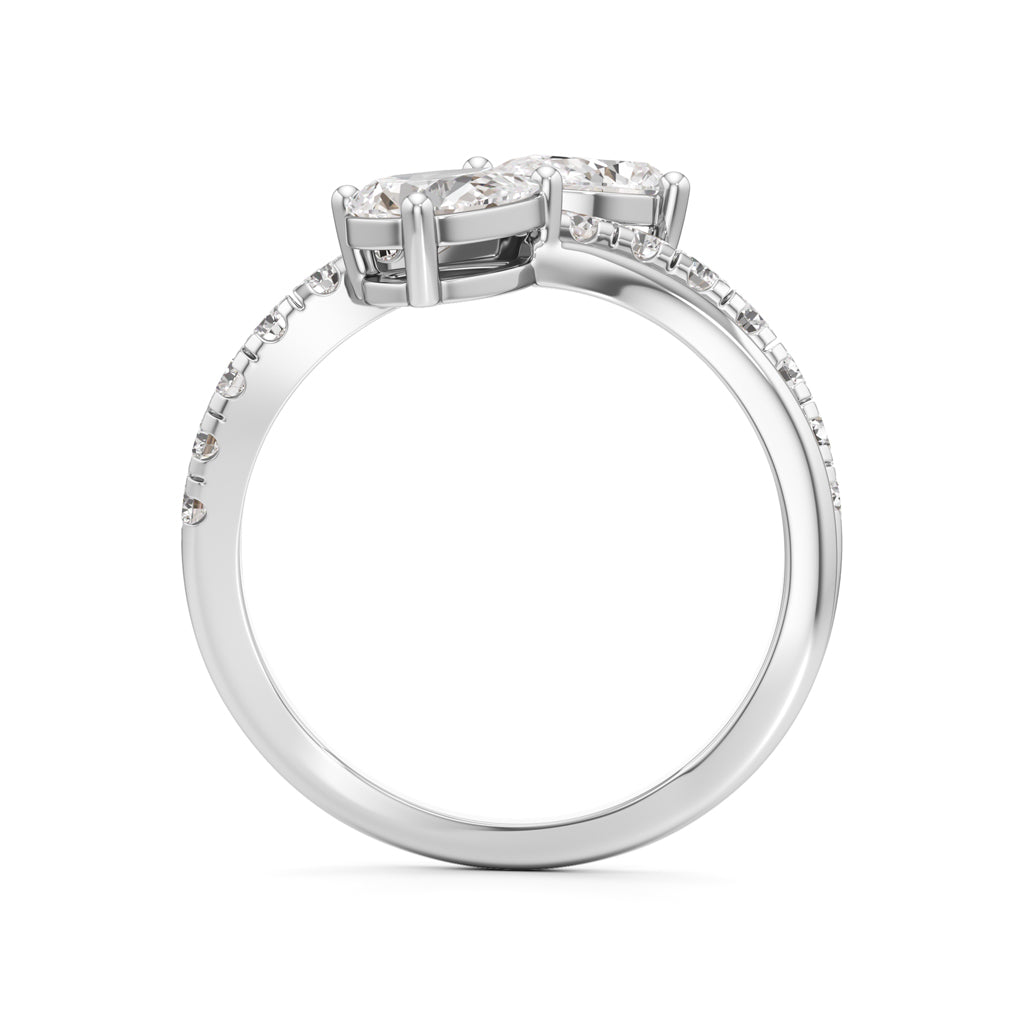 Luminescent Pear Pave Diamond Wrap Ring