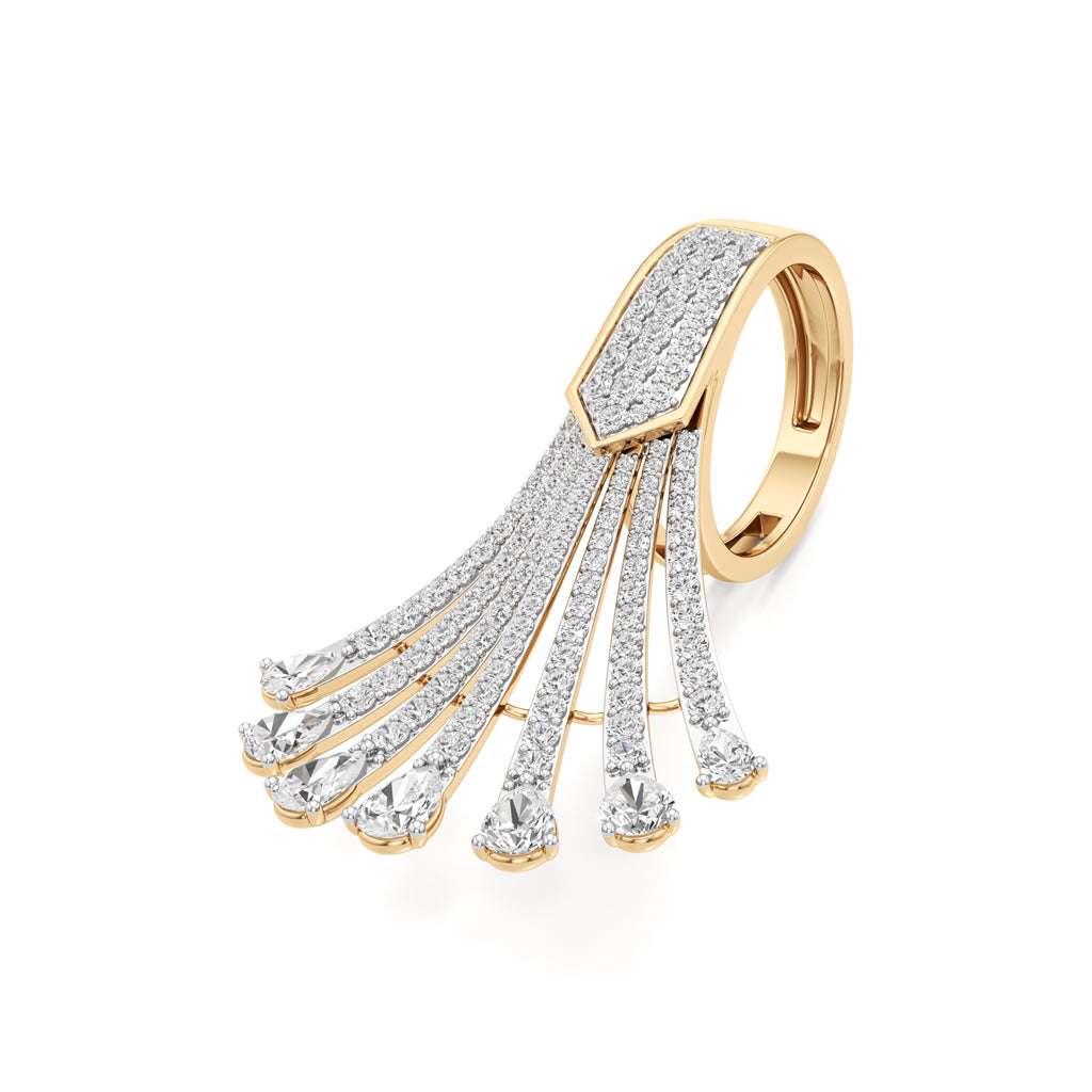Diamond Fan Solstice Ring