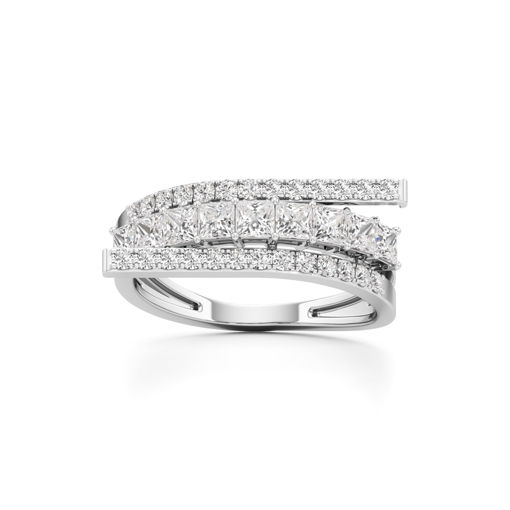 MultiRow Princess Cut Lab Diamond Ring