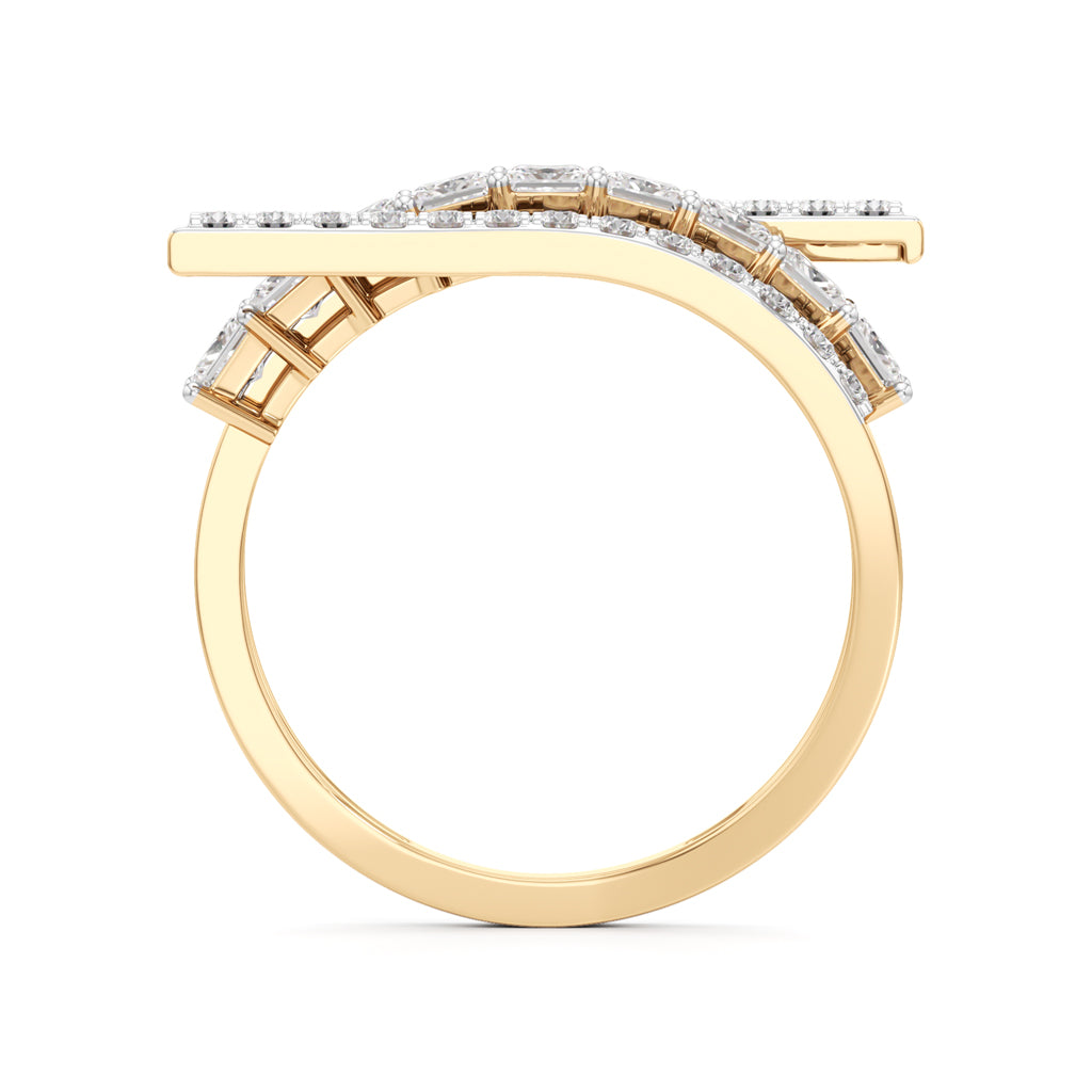 MultiRow Princess Cut Lab Diamond Ring