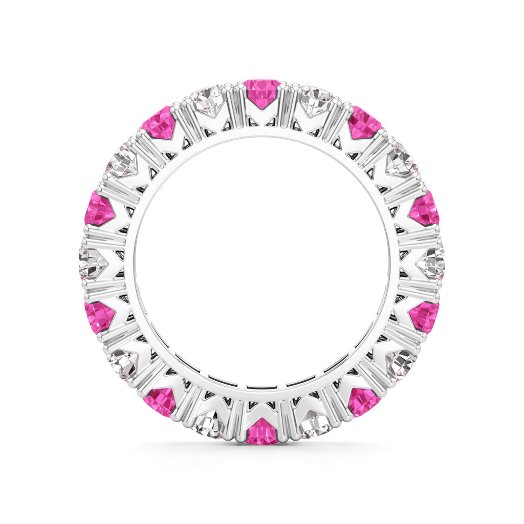 Pink Sapphire Diamond Eternity Band