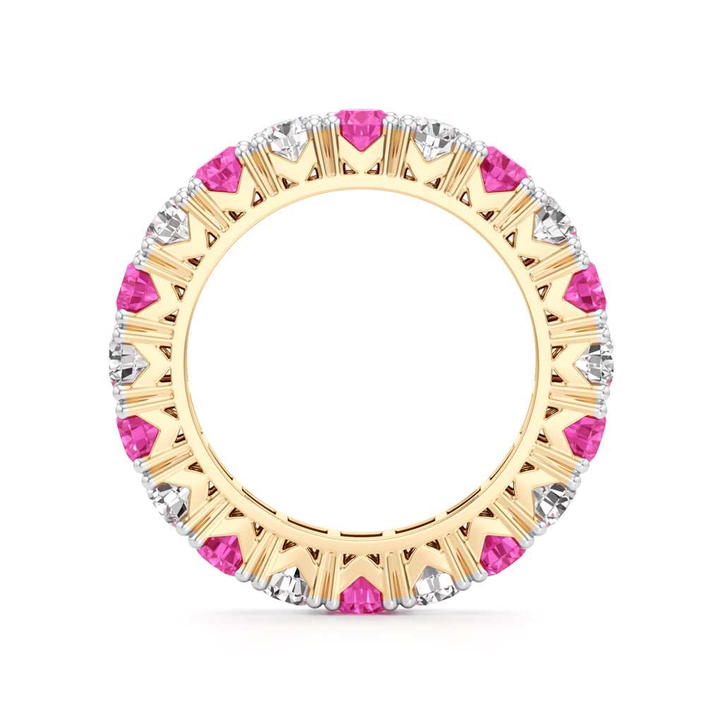 Pink Sapphire Diamond Eternity Band