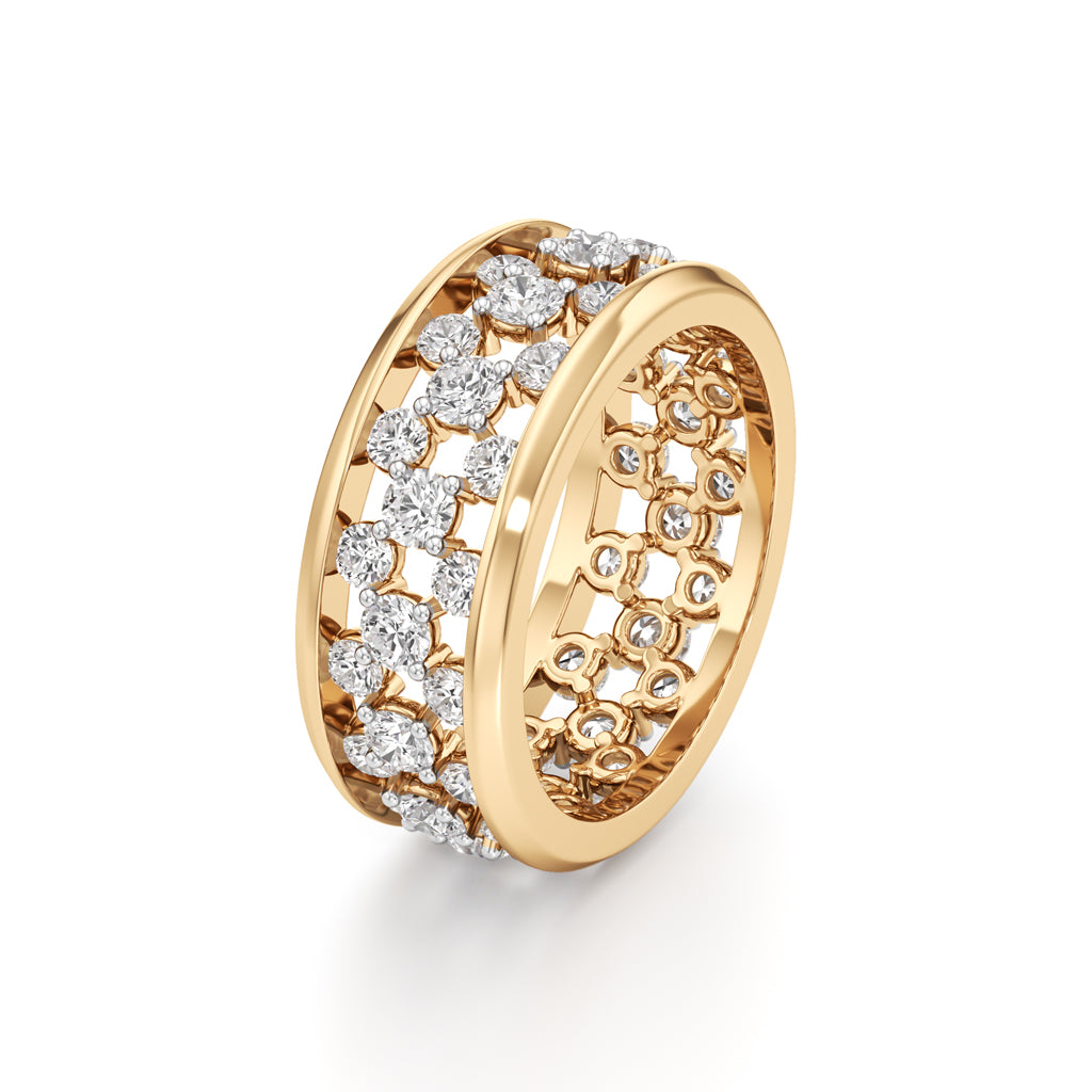 MultiRow Diamond OpenWork Ring