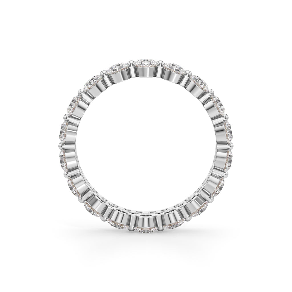 Double Row Pave Bezel Set Diamond Eternity Band