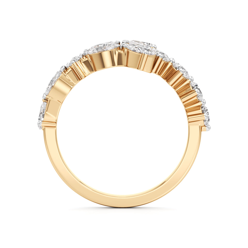 Starlit Swirl MultiCut Diamond Statement Ring