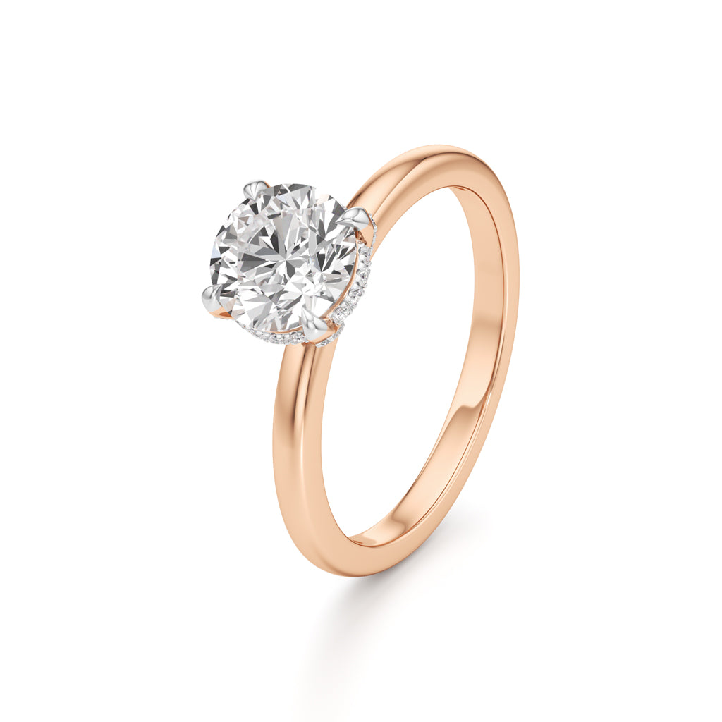 Elevated Diamond Set Solitaire Ring